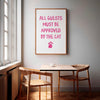 Funny Cat Print Minimalist Cat Owner Gifts for Cat Lovers Kitten Poster Trendy Cat Wall Art Typography Poster Pink Wall Art Printable Prints