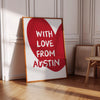 With Love from Austin Wall Art Trendy Home Decor Minimalist Austin Texas Prints Printable Austin Poster Red Cute Girly Living Room Wall Art