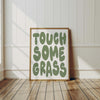 Touch Some Grass Print: Sage Green Retro Typography, Maximalist Bold Outdoorsy Poster (Digital Download)