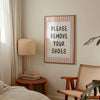 Please Remove Your Shoes Sign: Minimalist Pink Entryway Art (Digital Download