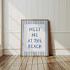 Boho Beach House Art Print: Light Blue Coastal Prints, Summer Home Decor  (Digital Download)