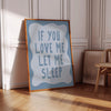 Funny Sleep Quote Poster: Light Blue Bedroom Wall Art, Above Bed  Prints (Digital Download)