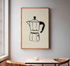 Moka Pot Art Printable, Minimal Coffee Print Wall Art, Rustic Coffee Poster, Kitchen Wall Decor, Coffee Maker Art Print, Breakfast art print