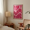 Don't fucking panic print Funny wall art Aesthetic printable wall art Funny gifts for friends Introverts gift Red Pink art Girly room decor