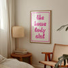 Homebody Club Print: Hot Pink Minimalist Wall Art, Trendy gifts for introverts (Digital Download)