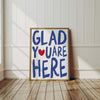 Glad You're Here Cute Apartment Decor, Printable Entryway Art Print, Great Gifts for Apartment Warming Housewarming Gifts, Hospitality Print