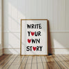 Write Your Own Story Encouraing Prints Preppy Retro Girl Power Wall Art Inspirational Quote Wall Art for Girls Self Love Print Self Care Art