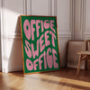 Office Sweet Office Print: Preppy Retro Typography Wall Art, Green Pink Printable (Digital Download)