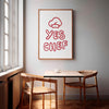 Yes chef print Kitchen wall art Funny kitchen decor Cute kitchen decor Trendy kitchen print Quirky kitchen art Y2K wall art gifts for chefs