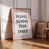 Please Remove Your Shoes Sign: Minimalist Pink Entryway Art (Digital Download