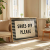 Shoes Off Please, Printable Wall Art, Shoes Off Signs For Mudroom, Entranceway, Minimal Retro Black White Wall Art (Digital Download)