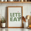 Let's Eat Sign Kitchen Typography Print Modern Kitchen Wall Art Printable Aesthetic Kitchen Decor Kitchen Wall Art Sage Green Kitchen Poster