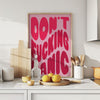 Don't fucking panic print Funny wall art Aesthetic printable wall art Funny gifts for friends Introverts gift Red Pink art Girly room decor
