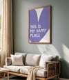 This Is My Happy Place Print: Light Purple Retro Heart Poster (Digital Download)
