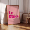 Le Office Quote Print: Pink Retro Bold Typography, Workplace Desk Wall Art (Digital Download)