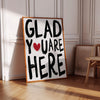 Glad You're Here Cute Apartment Decor, Printable Entryway Art Print, Great Gifts for Apartment Warming Housewarming Gifts, Hospitality Print