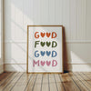 Good Food Good Mood Poster, Printable Wall Art Eat Sign, Cafe & Restaurant Wall Art, Minimalist Typography Print, Modern Kitchen Wall Art