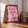 Please Leave By 9 Cute Apartment Decor Printable Entryway Art Print, Great Gift for Apartment Warming Housewarming Gifts Girly Wall Art