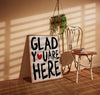 Glad You're Here Cute Apartment Decor, Printable Entryway Art Print, Great Gifts for Apartment Warming Housewarming Gifts, Hospitality Print