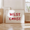 West Coast Wall Art Coastal Cowgirl Wall Art Red Text Poster Decor Coconut Girl Decor Summer Aesthetic Trendy Printable Wall Art Horizontal