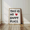 This Is My Happy Place Print, Heart Poster, Preppy Wall Art, Cute Apartment Decor, Coquette Wall Decor, Retro Print, Aesthetic Room Decor