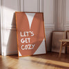Let's Get Cozy Prints, Retro Fall Wall Art, Orange Autumn Prints, Aesthetic Fall Poster, Cozy Bedroom Print, Warm and Cozy Wall Art, Digital