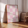 Light Pink Wall Art Preppy Printable Wall Art Retro Checkered Wall Art Green Aesthetic Room Decor for teen girls Funky Maximalist Prints