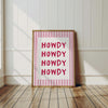 Modern Howdy Cowgirl Art Print: Pink Western Typography (Digital Download)