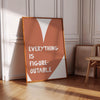 Everything is Figureoutable, Trendy Positive Quote Print, Orange Office Inspirational Wall Art for Office