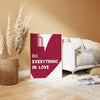Do Everything In Love Prints, Girly Room Decor, Bible Verse Quote Prints, Red Heart Print Typography, Christian Wall Art for Ladies and Kids