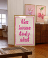 Homebody Club Print: Hot Pink Minimalist Wall Art, Trendy gifts for introverts (Digital Download)