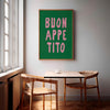 Buon Appetito Wall Art Bon Appetit Poster Printable Eat Sign Typography Print Modern Kitchen Wall Art Maximalist Kitchen Green Pink Wall Art