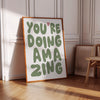 You're Doing Amazing Affirmation Wall Art Teen Girl Room Decor Sage Green Printable Art Preppy Aesthetic Bedroom Art Positive Quote Prints