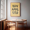 Bon Appetito Kitchen Print: Yellow & Black Typography Art, Kitchen Eat Sign (Digital Download)
