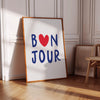 Bonjour Wall Art Print French Word Poster City Travel Art Prints Bonjour Prints Aesthetic Wall Art Modern Home Decor French Heart Prints