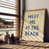 Meet Me At The Beach House Decor Beach Wall Art Coastal Wall Art Printable Trendy Surf Girl Gifts for Surfers Stripe Yellow Summer Wall Art