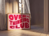 Overthinking Club Prints Retro Pink Wall Art Typography Preppy Dorm wall art for Teen Girls Daily Affirmation aesthetic posters Horizontal