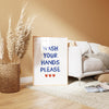 Please Wash Your Hands Sign Print Aesthetic Kitchen Wall Art Cute Minimalist Poster Trendy Bathroom Decor Sign Printable Restroom Decor Sign