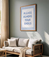 Please Remove Your Shoes Off Sign: Girly Minimalist Light Blue Entryway Art (Digital Download