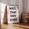 Write Your Own Story Encouraing Prints Preppy Retro Girl Power Wall Art Inspirational Quote Wall Art for Girls Self Love Print Self Care Art