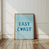 East Coast Beach House Print: Light Blue Coastal Typography, Summer Wall Art (Digital Download)