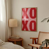 XOXO Print Red Pink Art Print Romantic Wall Art Valentines Day Printable Wall Art Girly Heart Prints Teen Girl Room Decor Maximalist Prints