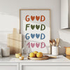 Good Food Good Mood Poster, Printable Wall Art Eat Sign, Cafe & Restaurant Wall Art, Minimalist Typography Print, Modern Kitchen Wall Art