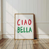 CIAO Print Ciao Wall art Retro Vintage Wall Poster Maximalist Italy Funky Art Bar Cart Art Italian Quote Wall Art Ciao Bella Prints Sign