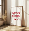 Cafecito Y Chisme Wall Art Print Minimalist Poster Spanish Kitchen Decor Trendy Coffee Wall Art Cafecito Printable Wall Art Red Heart Art