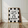 Please Don't Do Coke in the Bathroom Wall Print Retro, Bathroom Wall Decor, Printable Wall art, Funny Bathroom Wall Art, Funny Bathroom Sign