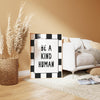 Retro Groovy Wall Art Printable, Be a Kind Human Print, Black White Poster, Be Kind Wall Decor, Inspirational Prints, Positive Quote Art
