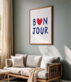 Bonjour Wall Art Print French Word Poster City Travel Art Prints Bonjour Prints Aesthetic Wall Art Modern Home Decor French Heart Prints
