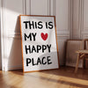 This Is My Happy Place Print, Heart Poster, Preppy Wall Art, Cute Apartment Decor, Coquette Wall Decor, Retro Print, Aesthetic Room Decor