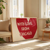 Chicago Wall Art: Minimalist Red Heart Print, Girly Home Decor, Illinois Poster Horizontal Download